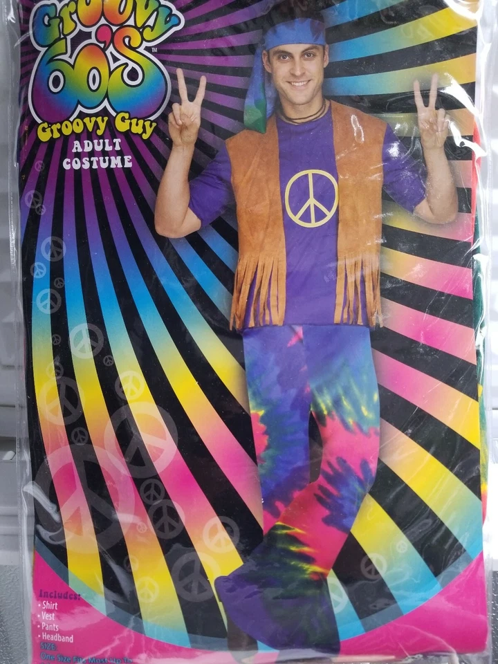 Groovy Guy Hippie Fun world adulto talla std hasta 200 libras 50 % de descuento. VENTA FINAL  Foto 1 de 1