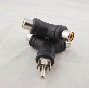 10pcs Y Audio Cable Splitter Adapter Connector 1 RCA Male To 2 RCA Female Jack - Picture 1 of 9