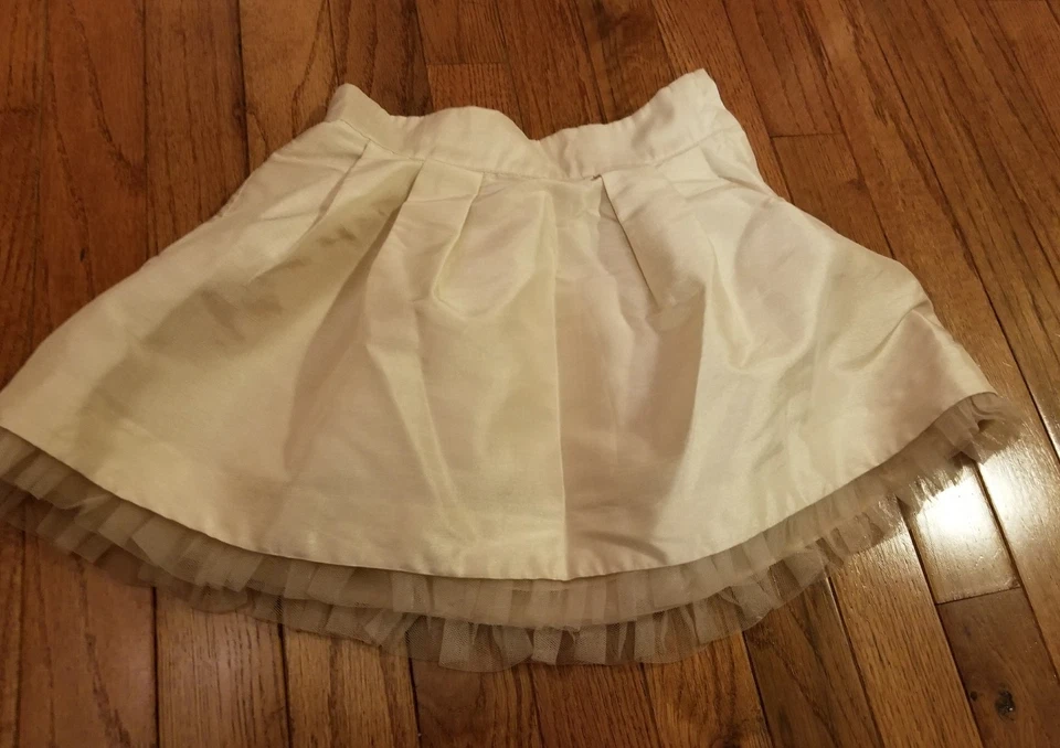 Janie & Jack Ivory sateen with toole Skirt girls 5t Easter Holiday wedding - Image 1 of 1