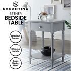 Sarantino Esther Bedside Table With Drawer In Grey