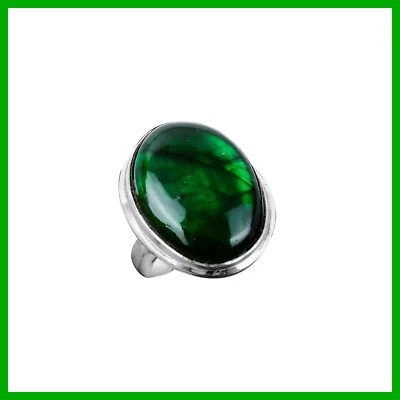 Mothers day Deal Sterling Silver Green Fire Labradorite Stone Solitaire New Ring - Image 1 of 4