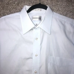 ALEXANDER LLOYD SHIRT MENS 18 32 33 BIG WHITE WARM IRON SINGLE NEEDLE TAILORING - Picture 1 of 14