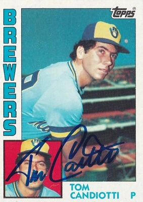 汤姆·坎迪签名亲笔签名 1984 年 TOPPS 卡 262 MILWAUKEE BREWERS 印度道德 — 第 1/4 张图片