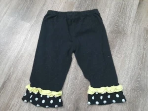 Boutiqu GIRLS Polka Dot Ruffle PANTS HALOWEEN BUMBLEBEE costume Bottoms Size 2XL - Picture 1 of 2