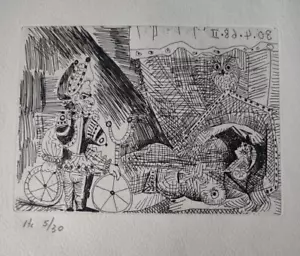 PABLO PICASSO LA CELESTINE 1971 HC AQUATINTA RADIERUNG LITHO LIMITED EDITION 5/30 - Bild 1 von 15