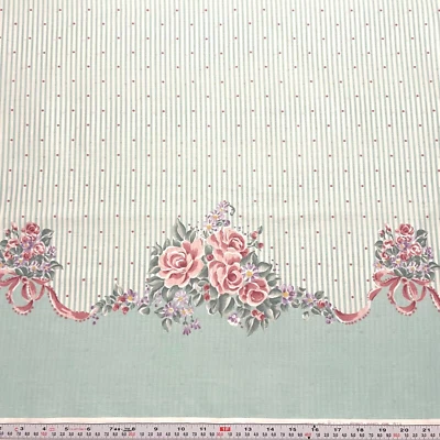 Ramo de rosas Daisy Kingdom 1990 vintage borde mezcla de algodón por media yarda Foto 1 de 2