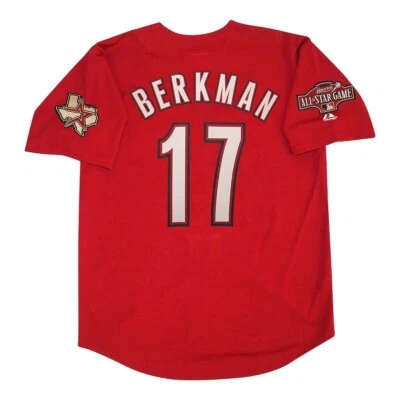 Lance Berkman 2004 Houston Astros Alternate Red Men's Jersey w/ All Star Patch - Image 1 of 4
