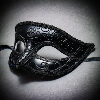 Venetian Classic Masquerade Costume Eye Mask with Glitter For Ball Prom Party - Image 1 of 4