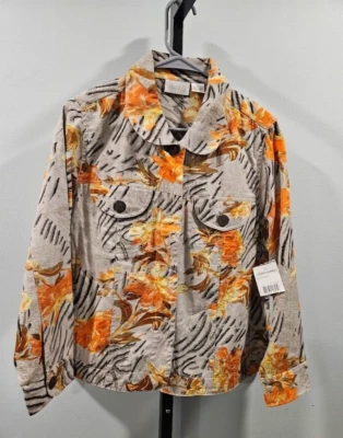 Chaqueta Studio Works Mujer Naranja Safari Cuentas Nueva Con Etiquetas Bolsillos Talla 1X Retro Chic Foto 1 de 4