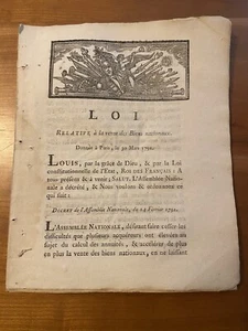 Révolution / Louis XVI /Biens nationaux / 1791, Toulouse - Picture 1 of 3
