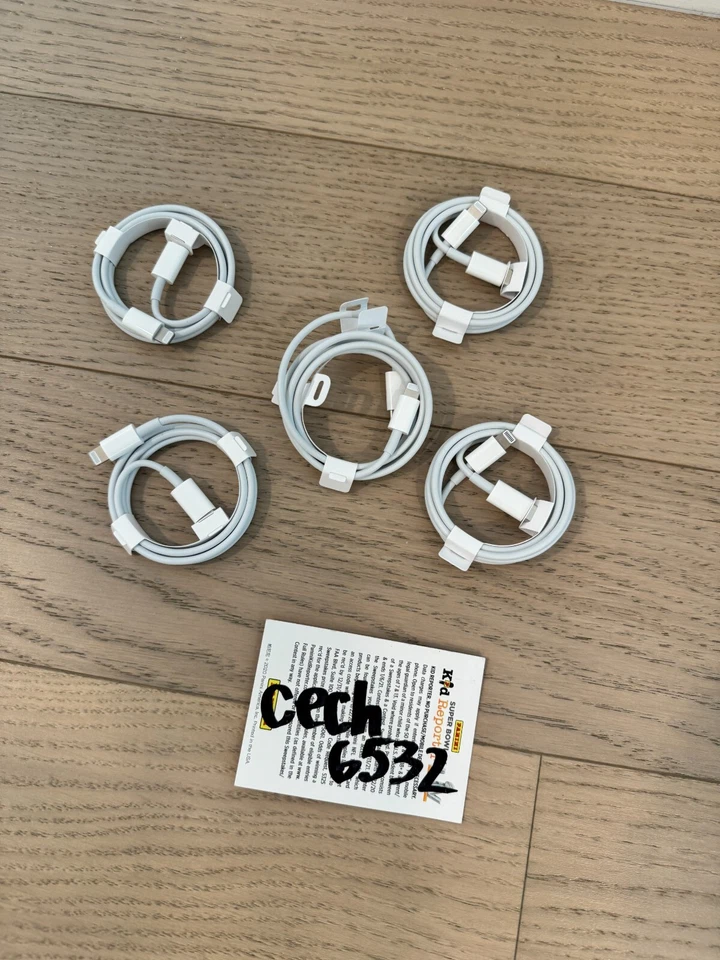 Apple Lightning Cable to USB-C - 5 Pack OEM Apple USB-C to Lightning Cable - NEW - Image 1 of 1