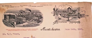 Membrete y carta Moline Plow Co. 1901 - Moline, Illinois - Imagen 1 de 3