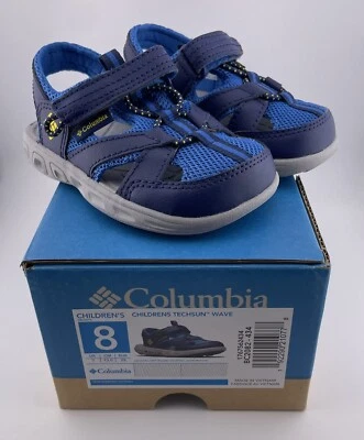 Columbia Unisex-Niño Techsun Wave Azul Sandalia Deportiva Talla 8 (Niños Pequeños) Nueva Foto 1 de 4