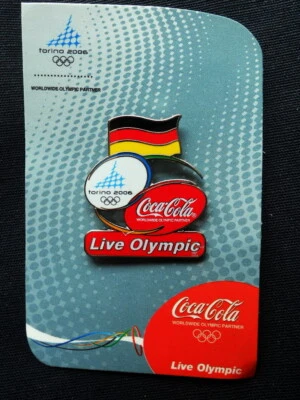 2006 Italy TORINO XX Winter Olympics PIN Coca Cola Flag GERMANY Live Olympic - Image 1 of 2