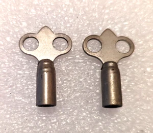Vintage Metal Clock Keys Hexagon Opening Wind Up  2 pc Lot - Picture 1 of 3