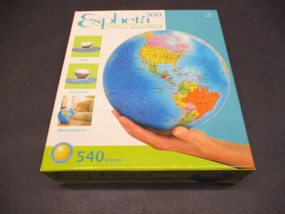 Esphera 360 3-D GLOBE Earth PUZZLE Plastic Spherical 9" Ball 540 Piece COMPLETE! - Image 1 of 4