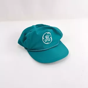Vintage GE General Electric Teal Roped Hat Cap Snapback Nylon Retro 80s - Bild 1 von 8