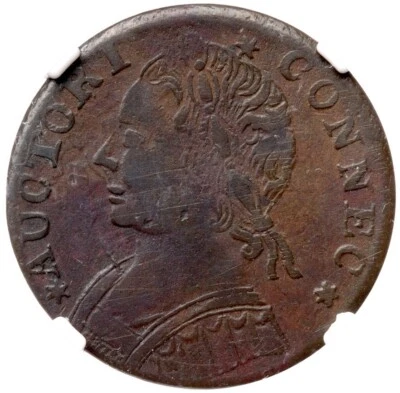 1788 M 11-G R-2 NGC XF 40 Connecticut Colonial Copper Coin - Image 1 of 3