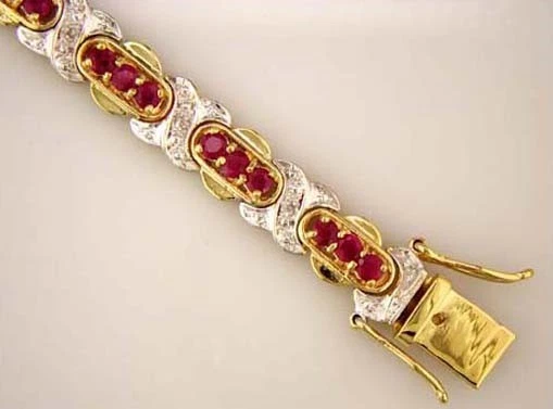 RUBY & DIAMOND TENNIS BRACELET - Image 1 of 1