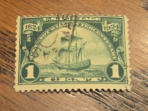 US Scott 614 1924 1c Huguenot-Walloon Issue M & S Estate Collection SM9114 - Picture 1 of 2