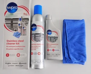 Kit nettoyant inox WPRO INX115 crème inox + polish + tissu microfibre 3M - Photo 1/7