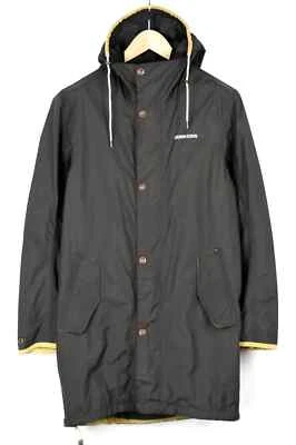 Jaqueta masculina DIDRIKSONS Hjalmar pequena cáqui comprimento médio com capuz zíper completo - Imagem 1 de 4