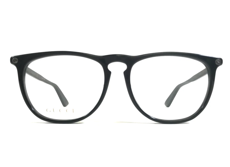 Monturas de gafas Gucci GG0120OA 001 negras brillantes redondas asiáticas ajuste antiguo 55-16-150 Foto 1 de 4