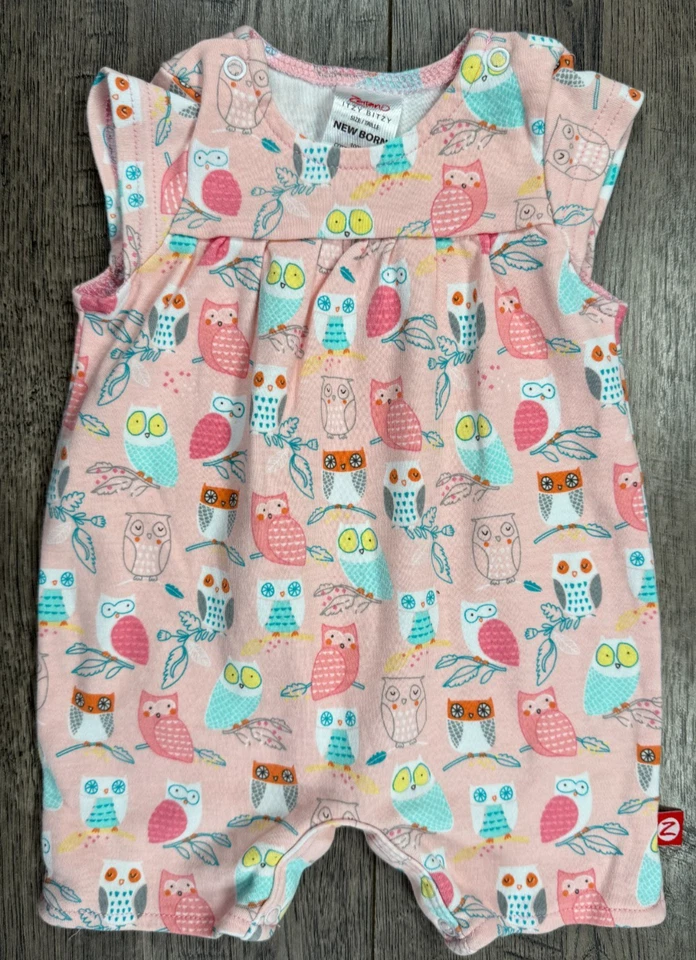 Baby Girl одежды новый с ярлыками Zutano новорожденного розовый сова наряд - Изображение 1 из 3