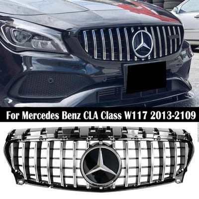 Parrilla delantera con insignia para Mercedes Benz W117 CLA200 CLA250 2013-2019 cromada Foto 1 de 4