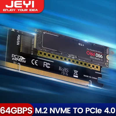 JEYI M.2 NVME zu PCIE X16 Adapter, 2280/60/42/30 NVMe SSD zu PCIe 4.0 3.0 GEN4 - Bild 1 von 4