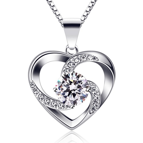 regalo di San Valentino per collana da donna in argento Sterling 925 con