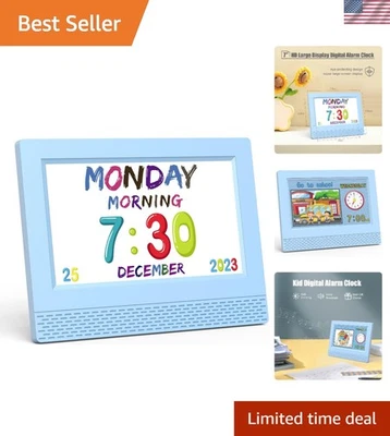 Kids Digital Alarm Clock Colorful, 7" Large LED Time Display Children's Sleep... - Image 1 of 4