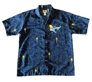 VTG (2002) The Simpsons Button Up Bowling Shirt Men's Large Homer "Pin Pals" - Picture 1 of 6