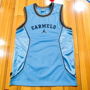 Camiseta sin mangas Jordan Carmello Anthony #15 UNC para hombre Lg azul malla ropa Haddad - Imagen 1 de 8