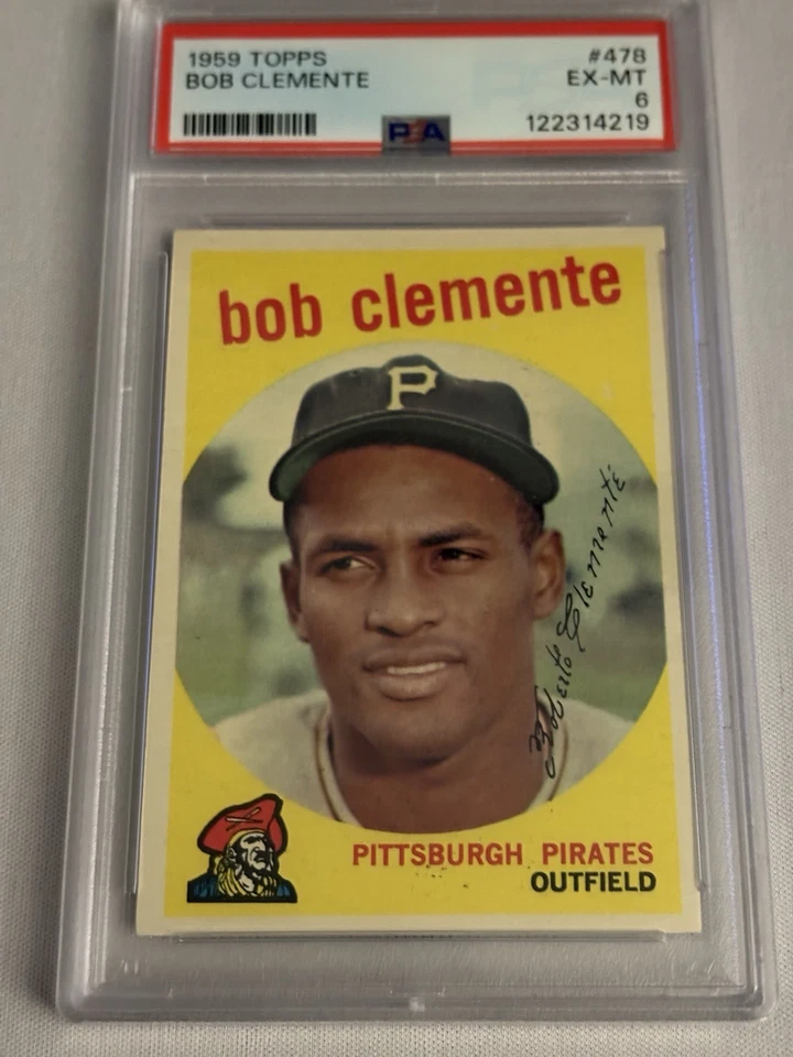 1959 Topps #478 Roberto Bob Clemente PSA 6 Pittsburgh Pirates Foto 1 de 2