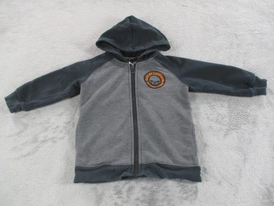 Harley-Davidson Hoodie Baby Toddler 2T Full Zip Gray Black Fleece Skull GUC — 第 1/4 张图片