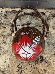 Borsa conchiglia di cocco Aloha Hawaii souvenir borsetta manico perline bella borsa - Foto 1 di 9