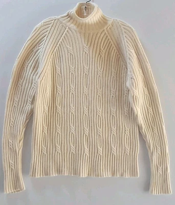 Suéter De Colección Nordstrom Studio 121 CableKnit Algodón Cachemira Talla L Dinero Antiguo Preppy Foto 1 de 4
