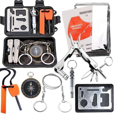Outdoor Camping Notfall Ausrüstung Set Camping Selbstrettung Survival Toolkit - Bild 1 von 4
