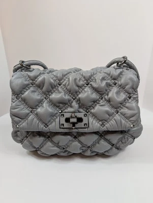 Valentino Garavani Blue Grey Roman Stud Shoulder Bag - Image 1 of 4