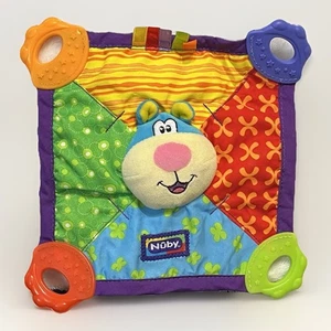 Nuby Baby Teething Blanket Soother Blue Bear Lovey Crinkles 2011 Colorful - Picture 1 of 16
