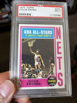 1974 Topps JULIUS ERVING #200 PSA 7 NM - Image 1 of 2