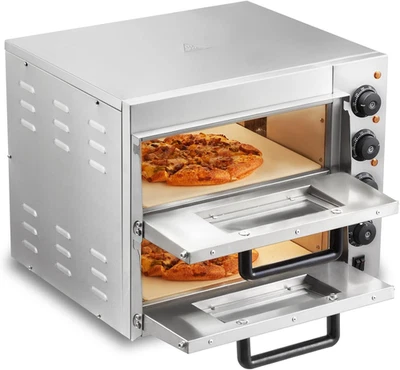 Forno Elettrico per Pizza 14 Pollici Forno Elettrico 2 Ripiani per Pizza in Acci - Immagine 1 di 4