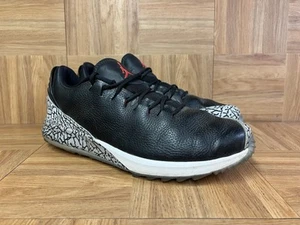 RARE🔥 Sz 11 - Nike Air Jordan ADG Black Cement Fire Red Golf Shoes AR7995-001 - Picture 1 of 10