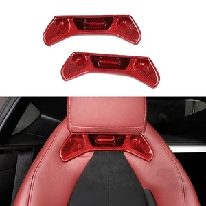 Car Seat Backrest Trim Cover Fit for Toyota Supra GR A90 Red Carbon Pattern - Picture 1 of 8