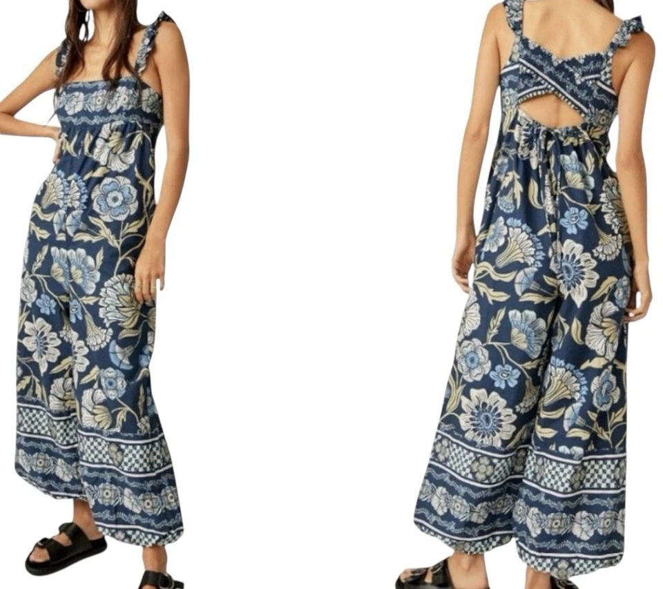 Mono Free People Bali Albright Floral Azul Talla Mediana India Foto 1 de 4