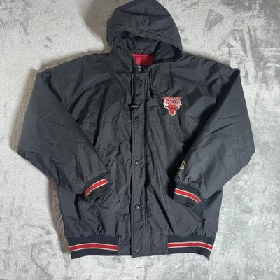 Chaqueta De Colección Starter Chicago Bulls Negra Con Capucha Logo Grande L - Leer Defectos Foto 1 de 4