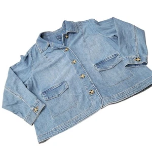 J. Jill Denim Dobladillo Curvo Botón Bolsillos Frontales Talla 2X - Imagen 1 de 8