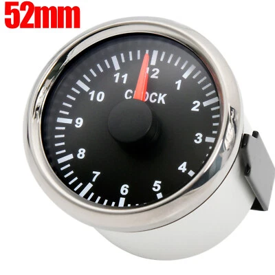 2" 52MM Clock gauge 12 Hours with Red LED For Cars Trucks Boat Marine Motorbike - Image 1 of 4