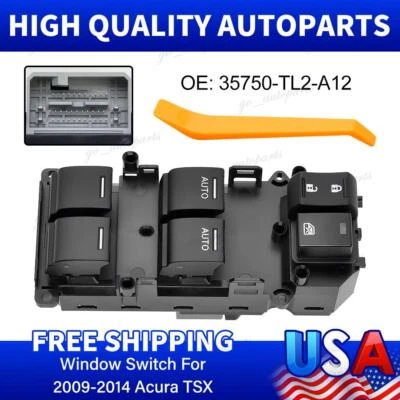 For Acura TSX 2009-2014 Front Left Master Power Window Door Switch 35750-TL2-A12 - Image 1 of 4